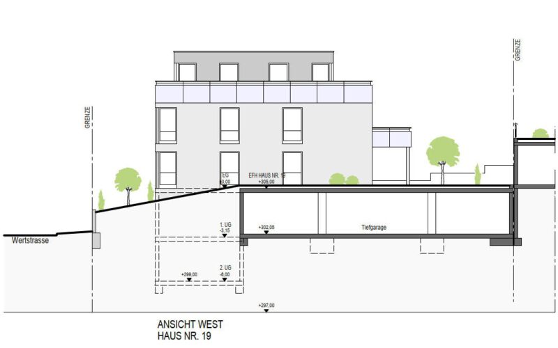 Neubauprojekt Deizisau Ansicht Haus 19 West