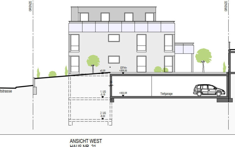 Neubauprojekt Deizisau Ansicht Haus 21 West