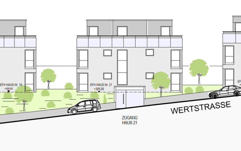 Neubauprojekt Deizisau Ansicht Wertstraße