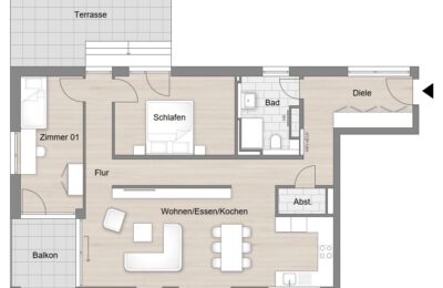 Neubauwohnung Stuttgart Gablenberg M. Bayer Baukoordination Grundriss Wohnung 4